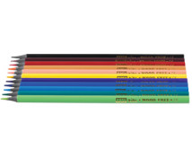 Háromszög alakú famentes ceruza, 12 színben