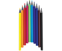 JUMBO háromszög alakú famentes ceruza, 12 színben