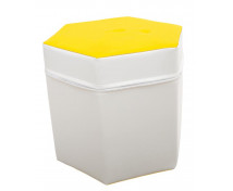 Puff hatszög, szürke / sárga, magasság 35 cm