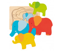 Réteges puzzle - Elefántok