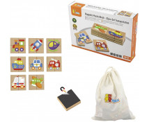 Mágneses puzzle - Közlekedési eszközök 32 db-os készlet