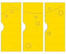 Ajtók mart mintával - Világűr - Ementál öltözőszekrényeinkez, 3 drb-os készlet - sárga