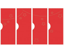 Ajtók mart mintával - Világűr - Ementál öltözőszekrényeinkez, 4 drb-os készlet - piros