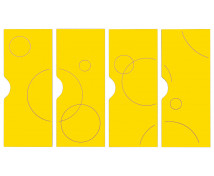 Ajtók mart mintával - Buborék - Ementál öltözőszekrényeinkhez, 4 drb-os készlet - sárga