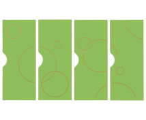 Ajtók mart mintával - Buborék - Ementál öltözőszekrényeinkhez, 4 drb-os készlet - zöld