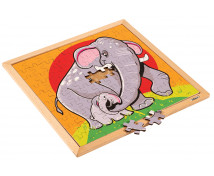 Fa puzzle - Állatok - Elefánt