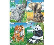 Puzzle – Azsiai allatok, 4 db