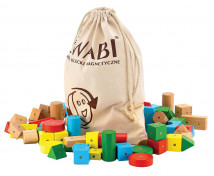 WABI fa mágneses kockák, 80 db