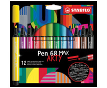 STABILO® Pen 68 - vágott heggyel - 12 színből álló készlet