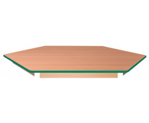 Asztallap, Bükk - hatszög 60 - zöld