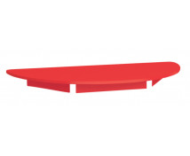 Színes asztallap - félkör - piros
