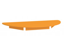 Színes asztallap - félkör - narancssárga