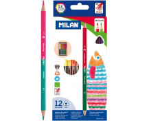 Milan kétszínű színes ceruzák, 12 db