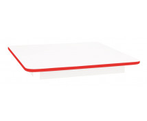 Asztallap 18 mm, FEHÉR - négyzet 80x80 cm, piros