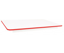 Asztallap 18 mm, FEHÉR - téglalap 125x80 cm, piros