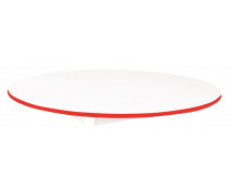 Asztallap 18 mm, FEHÉR - kör 125 cm - piros