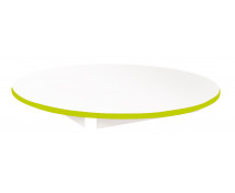 Asztallap 18 mm, FEHÉR - kör 90 cm - zöld