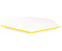 Asztallap 18 mm, FEHÉR - hatszög 60 cm - sárga