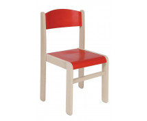 Fa szék FEHÉRÍTETT JUHAR-piros, 26 cm