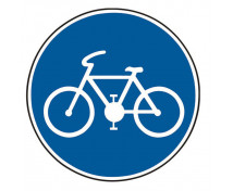 Mellény közlekedési táblával - Kerékpárút