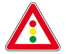 Mellény közlekedési táblával - Vigyázz, jelzőfény!