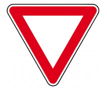 Mellény közlekedési táblával - Elsőbbségadás kötel