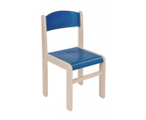 Fa szék FEHÉRÍTETT JUHAR-kék, 38 cm