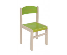 Fa szék FEHÉRÍTETT JUHAR-zöld, 38 cm