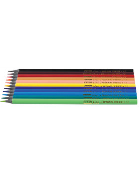 Háromszög alakú famentes ceruza, 12 színben