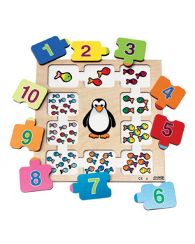 Kirakós puzzle - Számolj együtt a pingvinnel