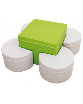 Asztal és ülőkék - készlet - zöld / szürke