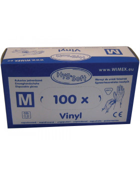 Vinil kesztyű, nem púderozott, méret M, 100 db