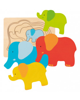 Réteges puzzle - Elefántok