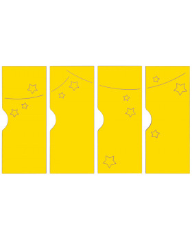 Ajtók mart mintával - Világűr - Ementál öltözőszekrényeinkez, 4 drb-os készlet - sárga