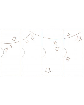 Ajtók mart mintával - Világűr - Ementál öltözőszekrényeinkez, 4 drb-os készlet - fehér