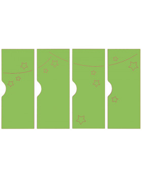 Ajtók mart mintával - Világűr - Ementál öltözőszekrényeinkez, 4 drb-os készlet - zöld