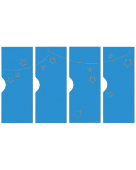 Ajtók mart mintával - Világűr - Ementál öltözőszekrényeinkez, 4 drb-os készlet - kék