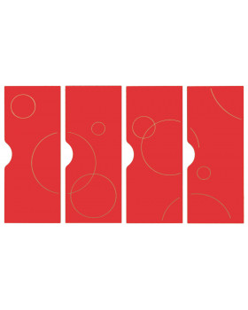 Ajtók mart mintával - Buborék - Ementál öltözőszekrényeinkhez, 4 drb-os készlet - piros