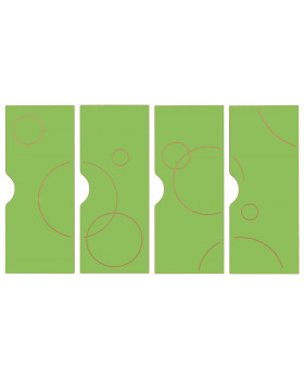 Ajtók mart mintával - Buborék - Ementál öltözőszekrényeinkhez, 4 drb-os készlet - zöld