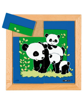 Állatkás puzzle - anyák és kölykeik - Panda (8 die