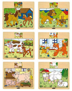 Puzzle - Állatok, 6 db-os készlet