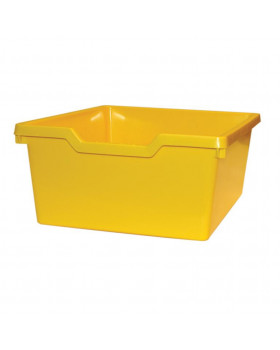Műanyag tároló, közepes - mélysége 37 cm, sárga