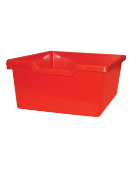 Műanyag tároló, közepes - mélysége 37 cm, piros