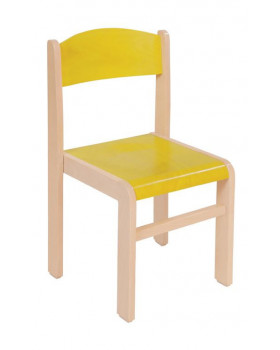 Fa szék JUHAR - ülésmagasság 35 cm - sárga