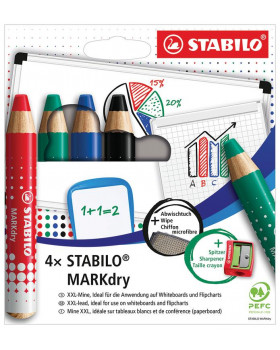 STABILO MARKdry - száraz jelölő fehértáblához és flipcharthoz, 4 szín