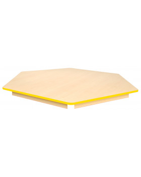 Asztallap Juhar - hatszög 80 - sárga