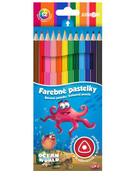 Háromszögletű színesceruza 12 db
