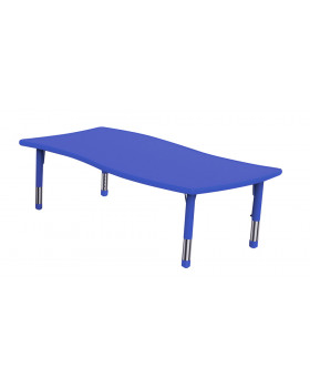 Műanyag asztallap - Hullámos téglalap - kék