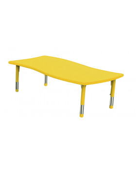 Műanyag asztallap - Hullámos téglalap - sárga