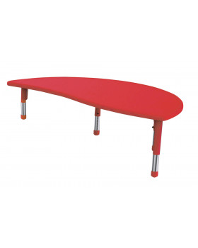Műanyag asztallap - Hullámos félkör - piros